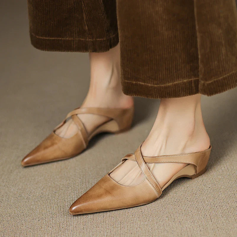 Aluna Genuine Leather Mules detail