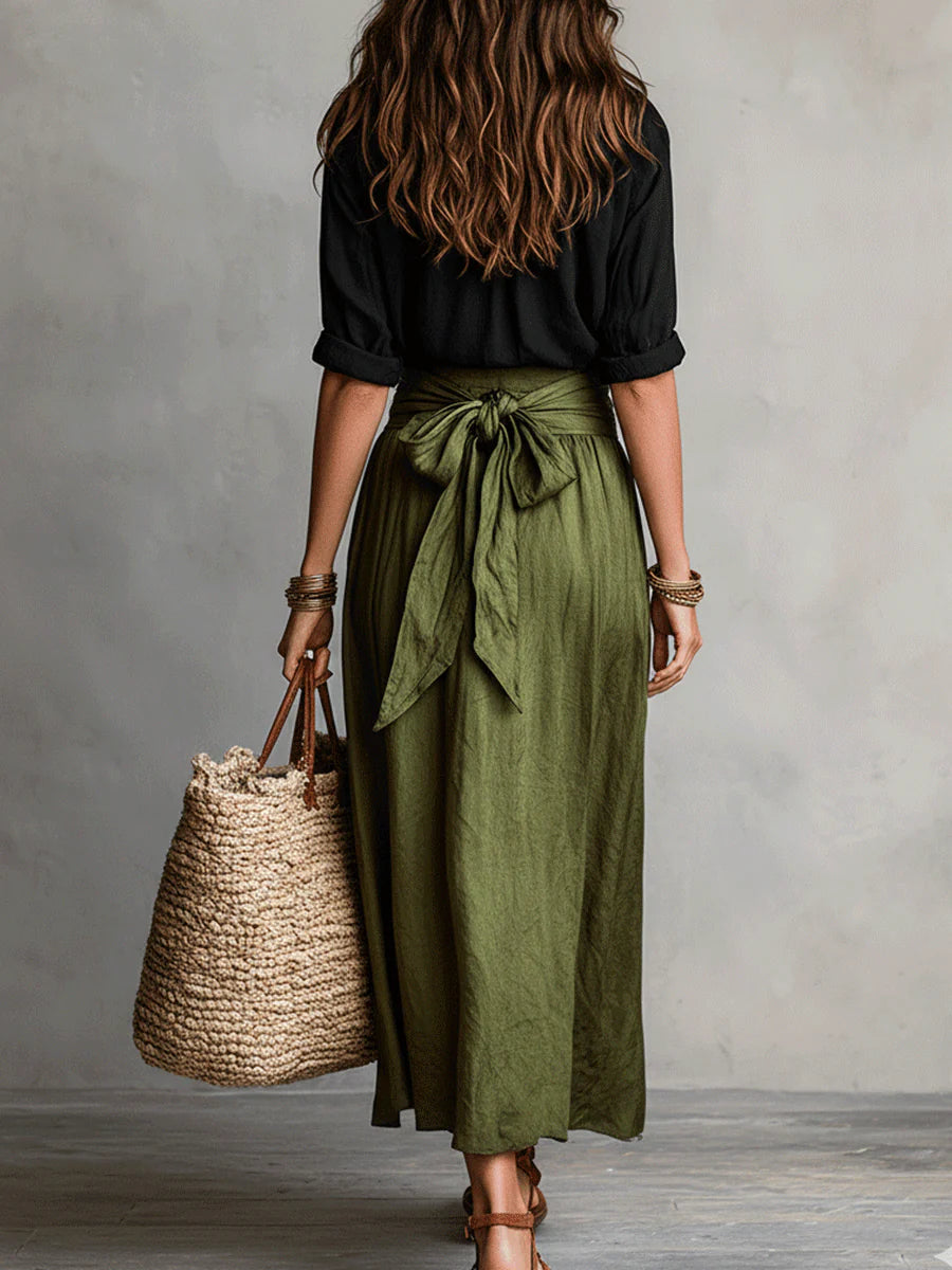 Vera™ | Two-Piece Set: Top and Midi Skirt