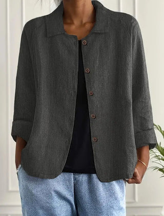 Denise Women's Classic Light Long Sleeve Top - Dark Gray