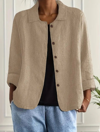 Denise Women's Classic Light Long Sleeve Top - Khaki