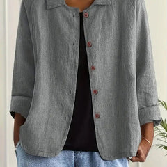 Denise Women's Classic Light Long Sleeve Top - Light Gray