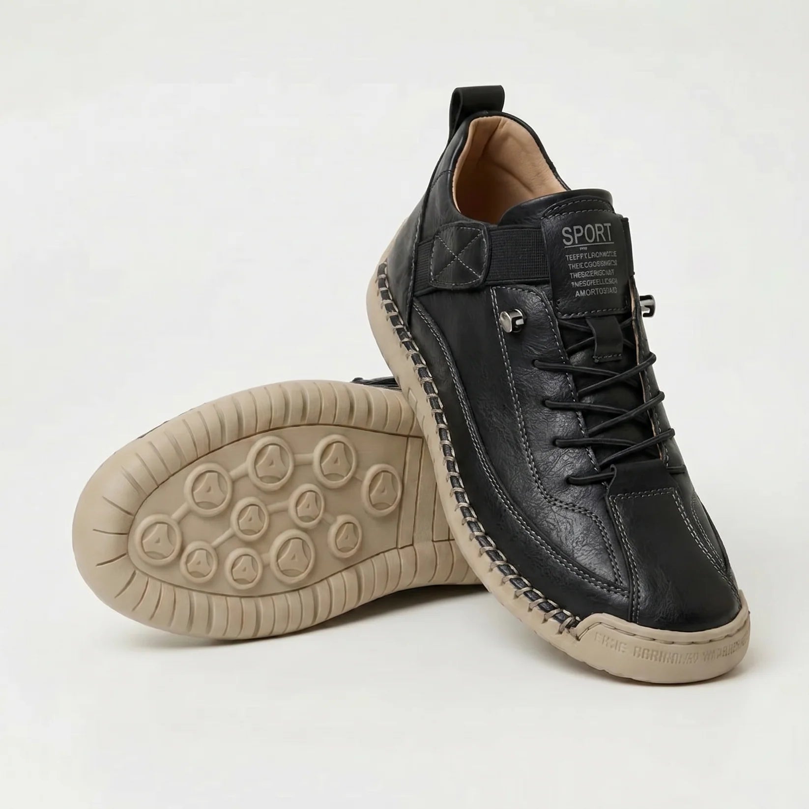 Rosie Comfortable Orthopedic Sneakers – Black Beige