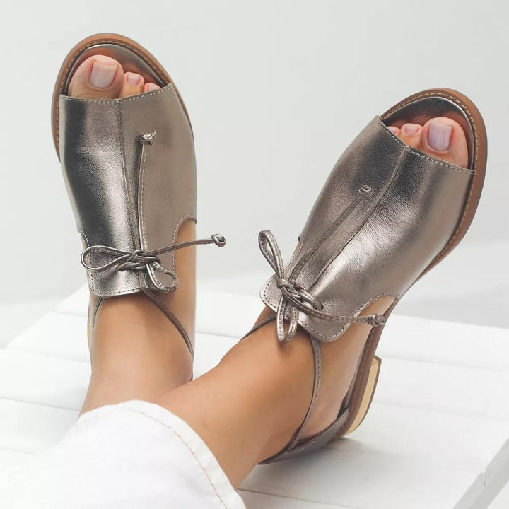 Lilliana Strap-Style Leather Sandals - detail
