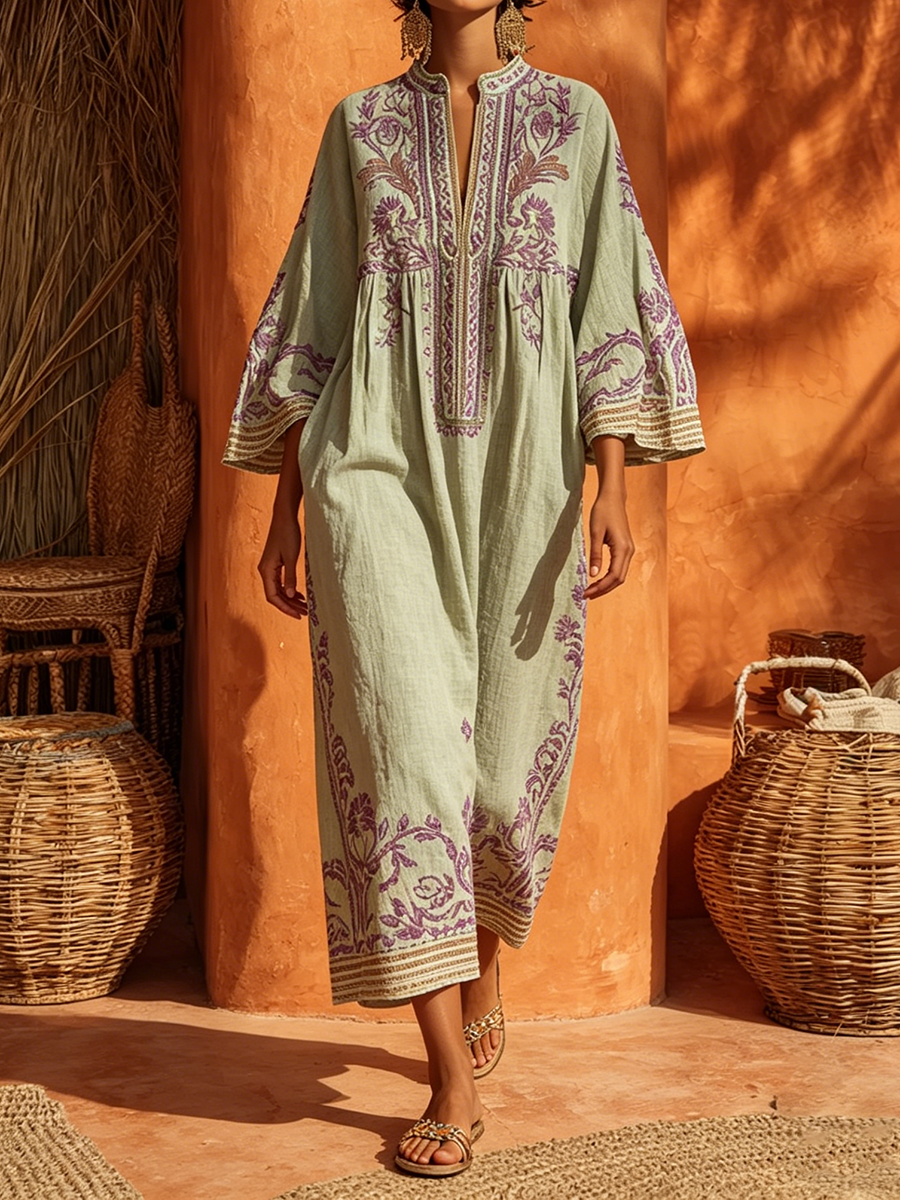 Celestina | Embroidered Boho Dress